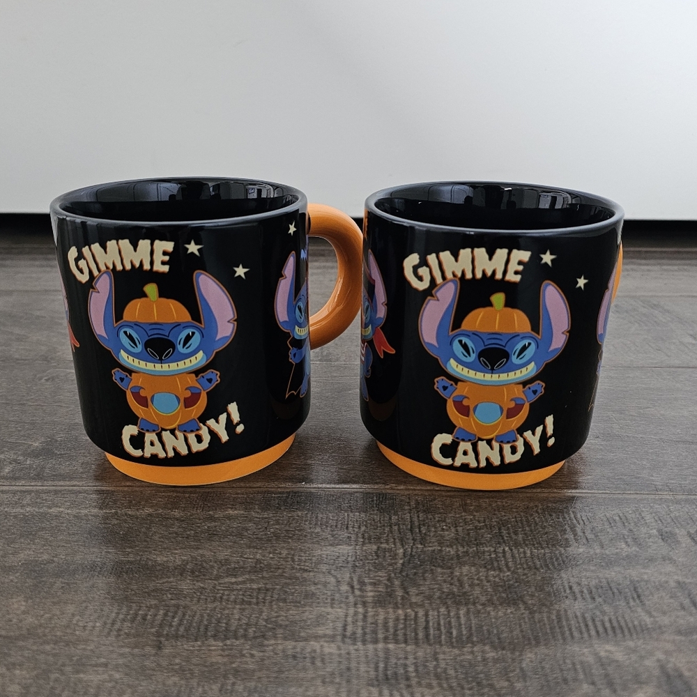 Brand New Hallmark Disney Stitch Halloween Themed Mugs - Set of 2